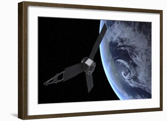 Artist's Concept of Nasa's Juno Spacecraft During its Earth Flyby Gravity Assist-null-Framed Art Print