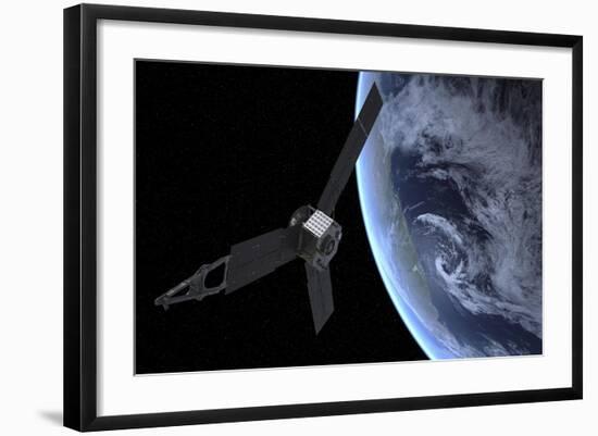 Artist's Concept of Nasa's Juno Spacecraft During its Earth Flyby Gravity Assist-null-Framed Art Print
