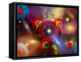 Artist's Concept of Planets and Stars Mixed Together in an Ever-Changing Nebula-Stocktrek Images-Framed Stretched Canvas