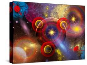 Artist's Concept of Planets and Stars Mixed Together in an Ever-Changing Nebula-Stocktrek Images-Stretched Canvas