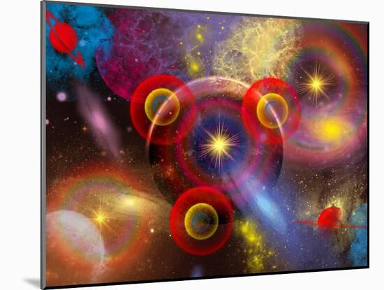 Artist's Concept of Planets and Stars Mixed Together in an Ever-Changing Nebula-Stocktrek Images-Mounted Photographic Print