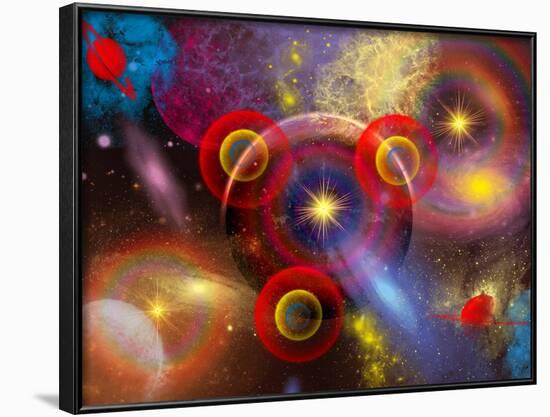 Artist's Concept of Planets and Stars Mixed Together in an Ever-Changing Nebula-Stocktrek Images-Framed Photographic Print