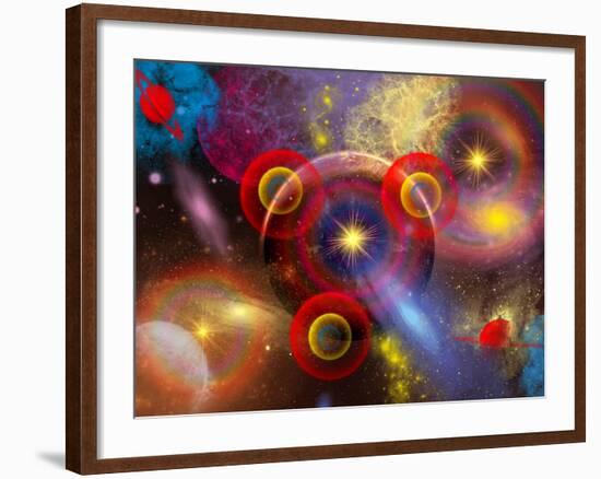 Artist's Concept of Planets and Stars Mixed Together in an Ever-Changing Nebula-Stocktrek Images-Framed Photographic Print