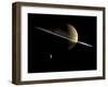 Artist's Concept of Saturn and its Moons Dione and Tethys-Stocktrek Images-Framed Premium Photographic Print