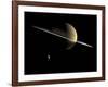 Artist's Concept of Saturn and its Moons Dione and Tethys-Stocktrek Images-Framed Photographic Print