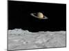 Artist's Concept of Saturn as Seen from the Surface of its Moon Iapetus-Stocktrek Images-Mounted Photographic Print