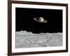 Artist's Concept of Saturn as Seen from the Surface of its Moon Iapetus-Stocktrek Images-Framed Photographic Print