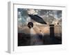 Artist's Concept of Stealth Technology Being Developed on Area 51-Stocktrek Images-Framed Photographic Print