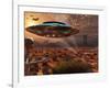 Artist's Concept of Stealth Technology Being Developed on Area 51-Stocktrek Images-Framed Photographic Print