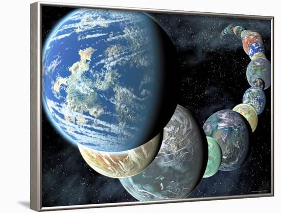 Artist's Concept of Terrestrial Worlds-Stocktrek Images-Framed Photographic Print