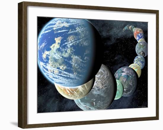 Artist's Concept of Terrestrial Worlds-Stocktrek Images-Framed Photographic Print