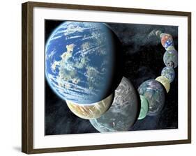 Artist's Concept of Terrestrial Worlds-Stocktrek Images-Framed Photographic Print