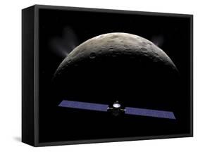 Artist's Concept of the Dawn Spacecraft Entering Orbit around Ceres-Stocktrek Images-Framed Stretched Canvas