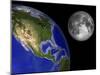 Artist's Concept of the Earth and its Moon-Stocktrek Images-Mounted Premium Photographic Print