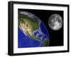 Artist's Concept of the Earth and its Moon-Stocktrek Images-Framed Photographic Print