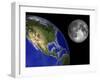 Artist's Concept of the Earth and its Moon-Stocktrek Images-Framed Photographic Print