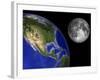 Artist's Concept of the Earth and its Moon-Stocktrek Images-Framed Photographic Print