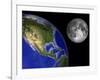 Artist's Concept of the Earth and its Moon-Stocktrek Images-Framed Photographic Print