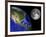 Artist's Concept of the Earth and its Moon-Stocktrek Images-Framed Photographic Print