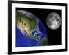 Artist's Concept of the Earth and its Moon-Stocktrek Images-Framed Photographic Print