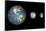 Artist's Concept of the Earth, Mercury, and Earth's Moon to Scale-Stocktrek Images-Framed Stretched Canvas