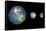 Artist's Concept of the Earth, Mercury, and Earth's Moon to Scale-Stocktrek Images-Framed Stretched Canvas