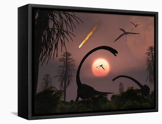 Artist's Concept of the Extinction of Prehistoric Earth-Stocktrek Images-Framed Stretched Canvas