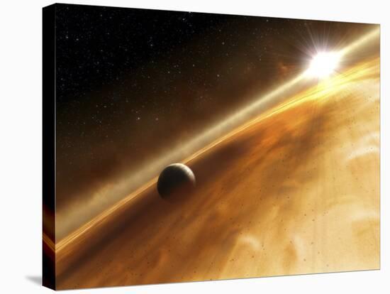 Artist's Concept of the Star Fomalhaut and a Jupiter-Type Planet-Stocktrek Images-Stretched Canvas