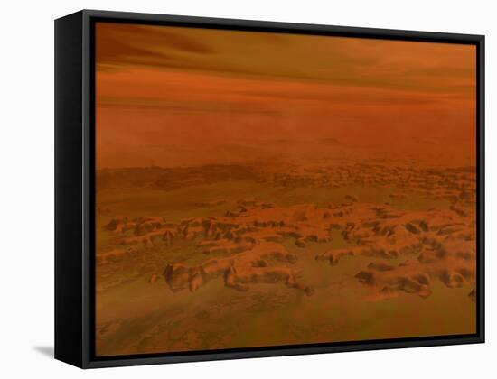 Artist's Concept of the Surface of Saturn's Moon Titan-Stocktrek Images-Framed Stretched Canvas