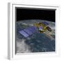 Artist's Concept of the U.S.-European Jason-3 Spacecraft over the California Coast-null-Framed Art Print