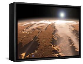 Artist's Concept of the Valles Marineris Canyons on Mars-Stocktrek Images-Framed Stretched Canvas