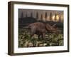 Artist's Concept of Triceratops-Stocktrek Images-Framed Photographic Print