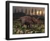 Artist's Concept of Triceratops-Stocktrek Images-Framed Photographic Print