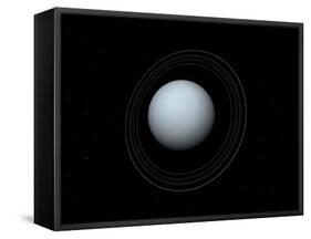 Artist's Concept of Uranus and its Rings-Stocktrek Images-Framed Stretched Canvas