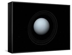 Artist's Concept of Uranus and its Rings-Stocktrek Images-Framed Stretched Canvas