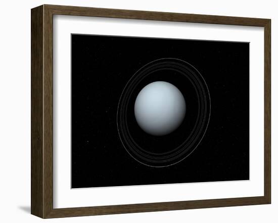 Artist's Concept of Uranus and its Rings-Stocktrek Images-Framed Photographic Print