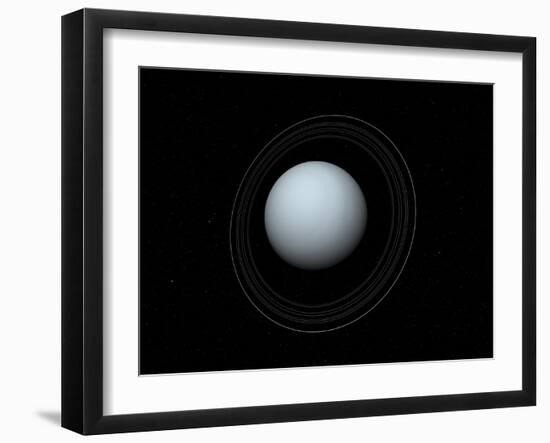 Artist's Concept of Uranus and its Rings-Stocktrek Images-Framed Photographic Print