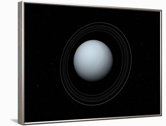 Artist's Concept of Uranus and its Rings-Stocktrek Images-Framed Photographic Print