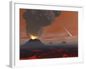 Artist's Concept Showing How the Surface of Earth Appeared During the Hadean Eon-Stocktrek Images-Framed Photographic Print