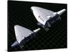 Artist's Concept Showing the Relative Sizes of the X-33 and Venturestar-null-Stretched Canvas