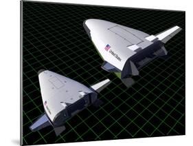 Artist's Concept Showing the Relative Sizes of the X-33 and Venturestar-null-Mounted Art Print