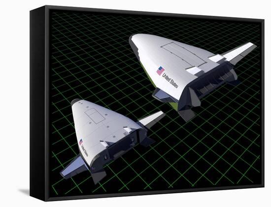 Artist's Concept Showing the Relative Sizes of the X-33 and Venturestar-null-Framed Stretched Canvas