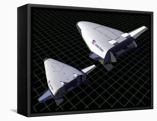 Artist's Concept Showing the Relative Sizes of the X-33 and Venturestar-null-Framed Stretched Canvas