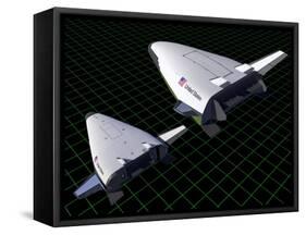 Artist's Concept Showing the Relative Sizes of the X-33 and Venturestar-null-Framed Stretched Canvas