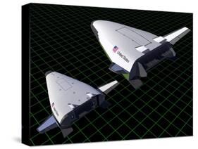Artist's Concept Showing the Relative Sizes of the X-33 and Venturestar-null-Stretched Canvas