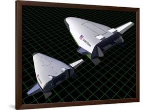 Artist's Concept Showing the Relative Sizes of the X-33 and Venturestar-null-Framed Art Print