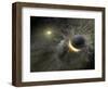 Artist's Concept Space Collision at Vega Photograph - Outer Space-Lantern Press-Framed Art Print