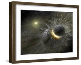 Artist's Concept Space Collision at Vega Photograph - Outer Space-Lantern Press-Framed Art Print
