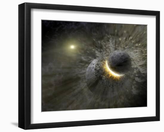 Artist's Concept Space Collision at Vega Photograph - Outer Space-Lantern Press-Framed Art Print