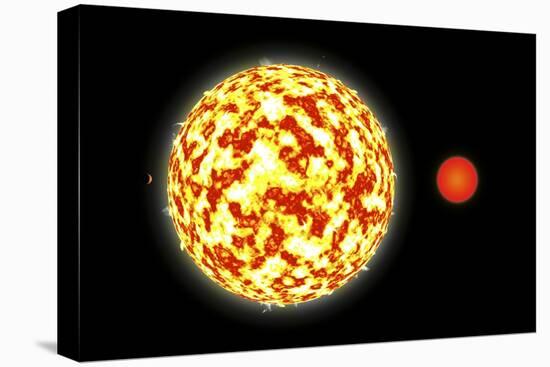 Artist's Depiction of a Binary Star System with a Close Orbiting Planet-null-Stretched Canvas